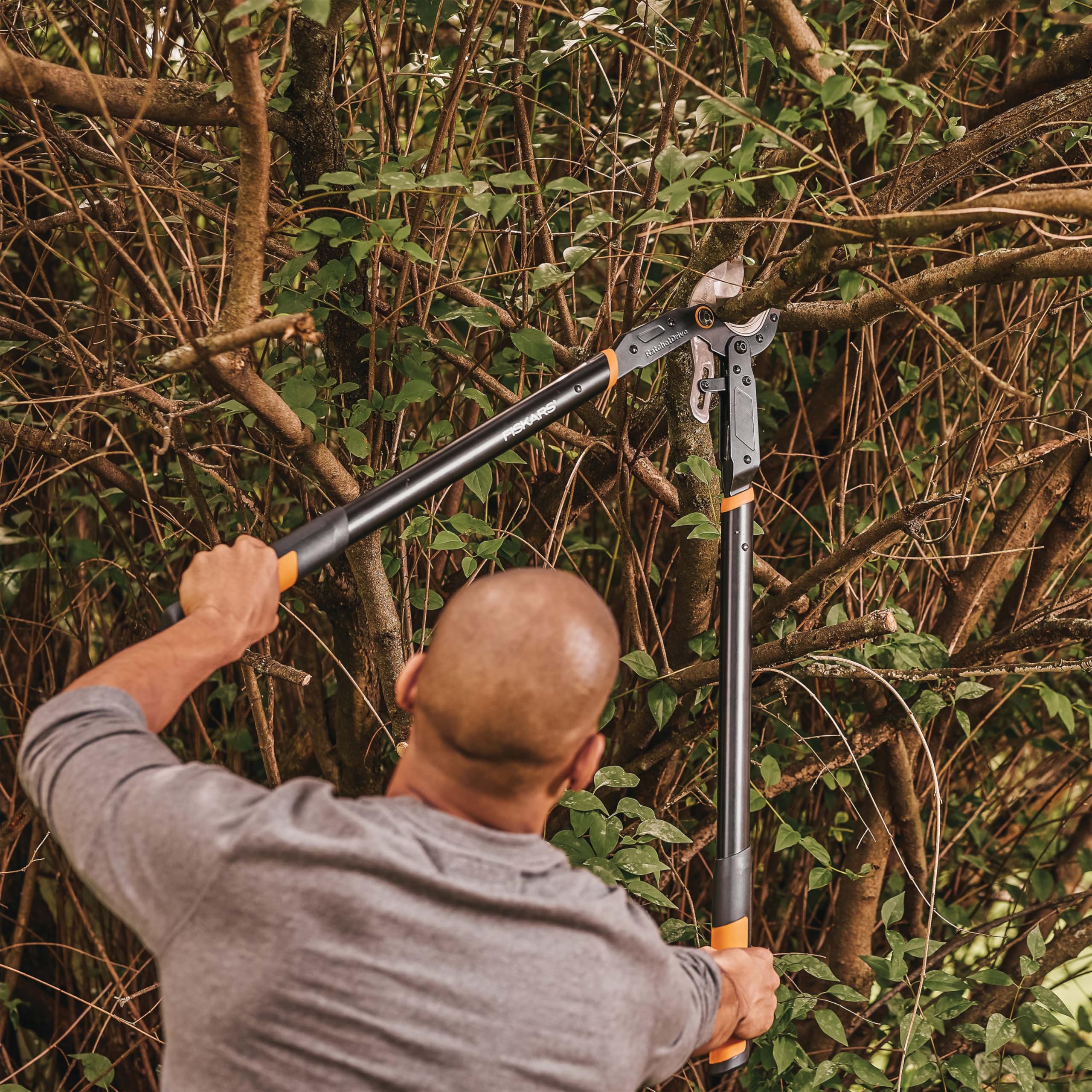 Ratchet mechanism on Fiskars lopper enables smoother, easier squeezes