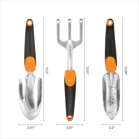 Fiskars SoftGrip handle reduces fatigue with ergonomic comfort.