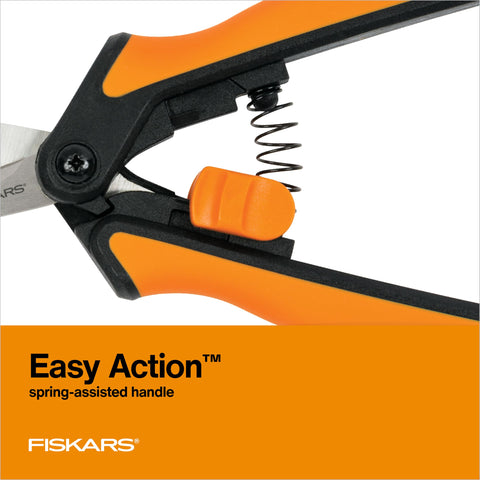 Fiskars softgrip handles provide ergonomic, comfortable pruning control