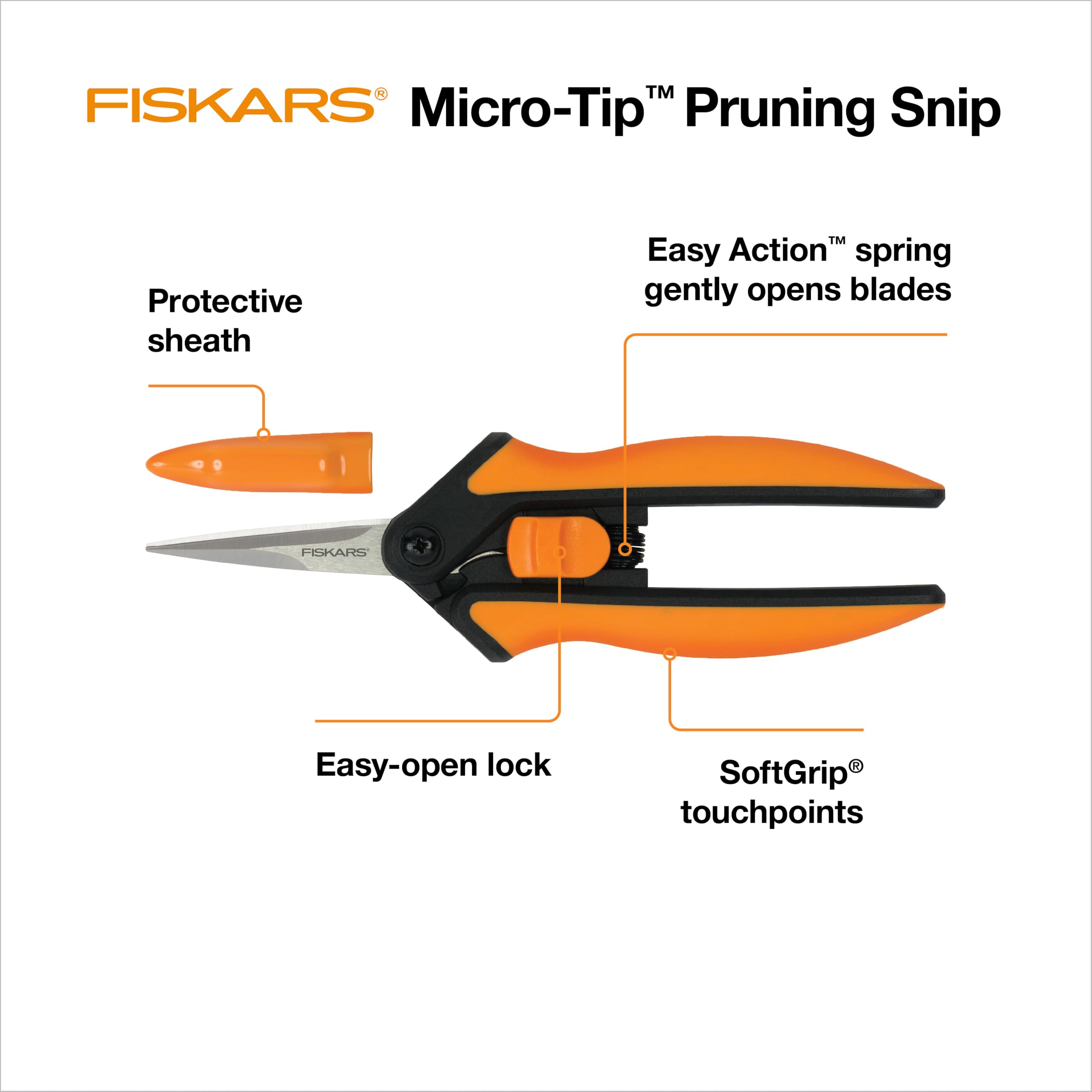 Fiskars stainless steel blades close-up maintain sharp edge under use