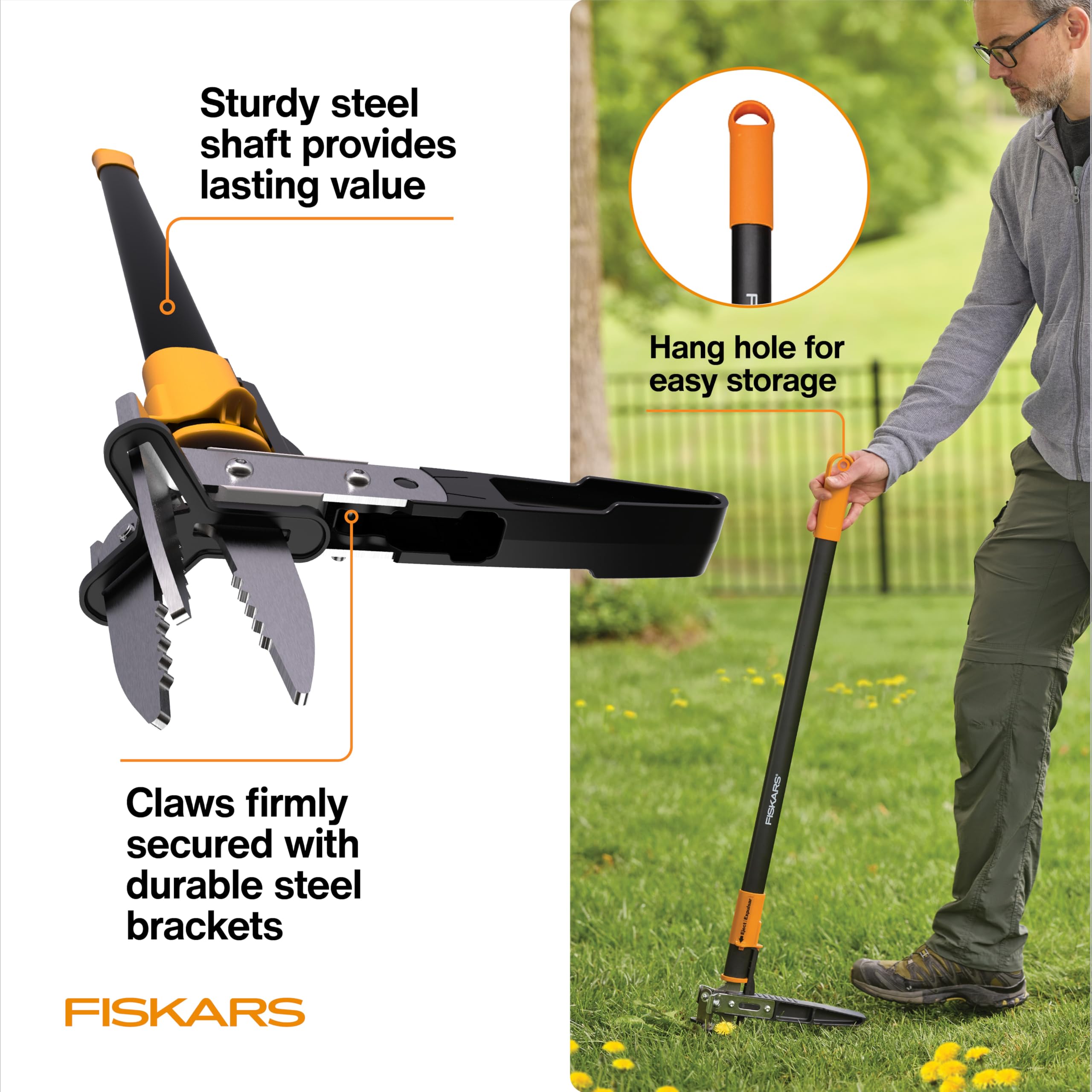 Fiskars stainless-steel claws stay sharp for reliable weed grip