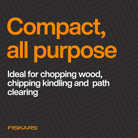 Fiskars Ultra Universal Axe U14 compact design handles kindling to clearing tasks.