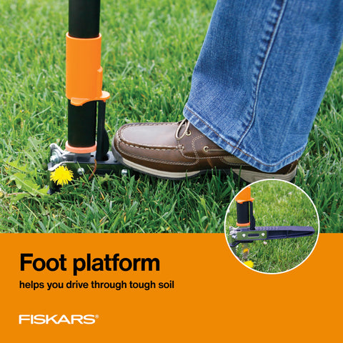 Fiskars viewing window helps precise claw placement over weeds