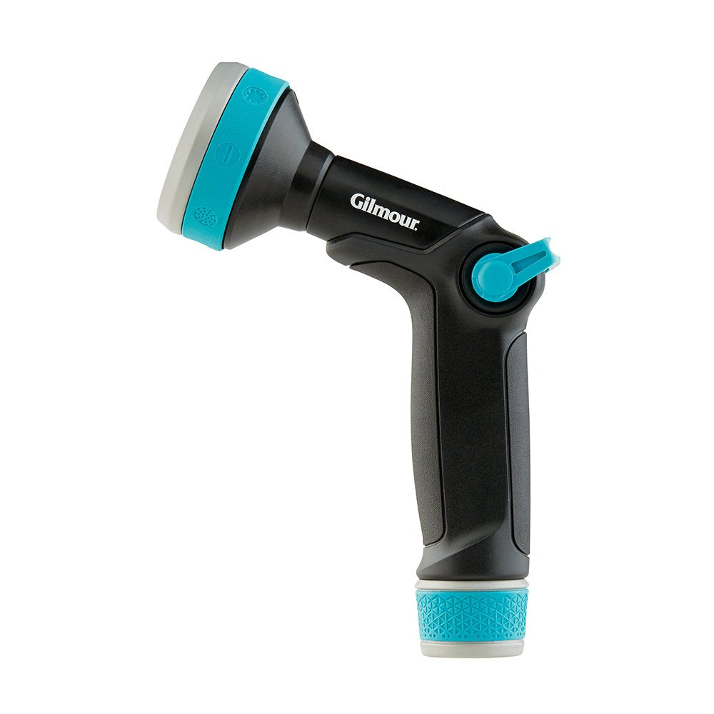 Fiskars nozzle with refined patterns for targeted irrigation of plant beds.