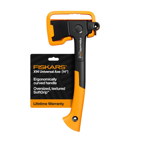 Fiskars X14 hatchet blade edge for precise limbing and clean cuts