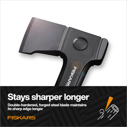 Fiskars X14 hatchet sheath protects blade during storage