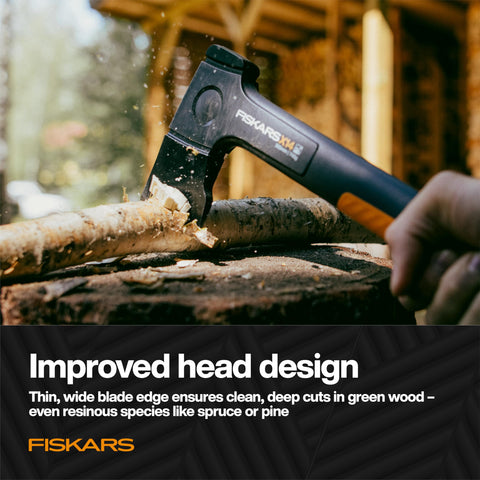 Fiskars X14 insert-molded head reduces loosening during use