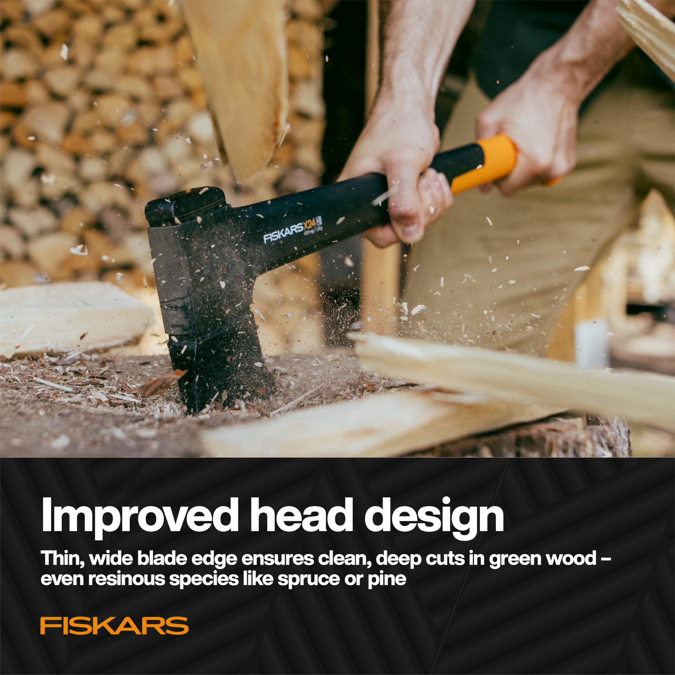 Fiskars X24 oversized SoftGrip texture improves control