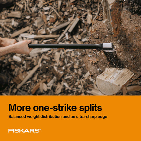 Fiskars X25 shock-absorbing FiberComp handle reduces fatigue.
