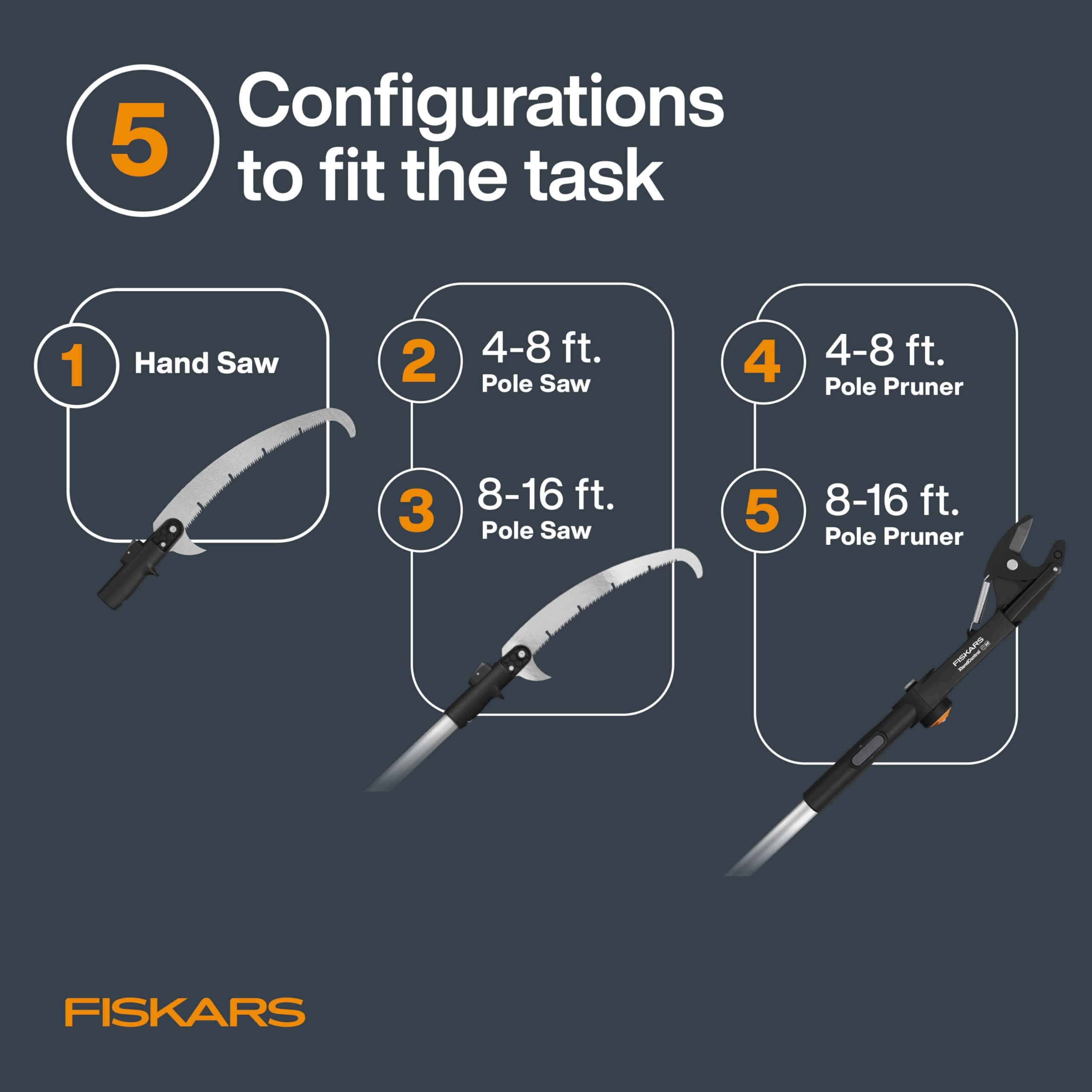 Fiskars XtendControl extension pole extended for high limb reach