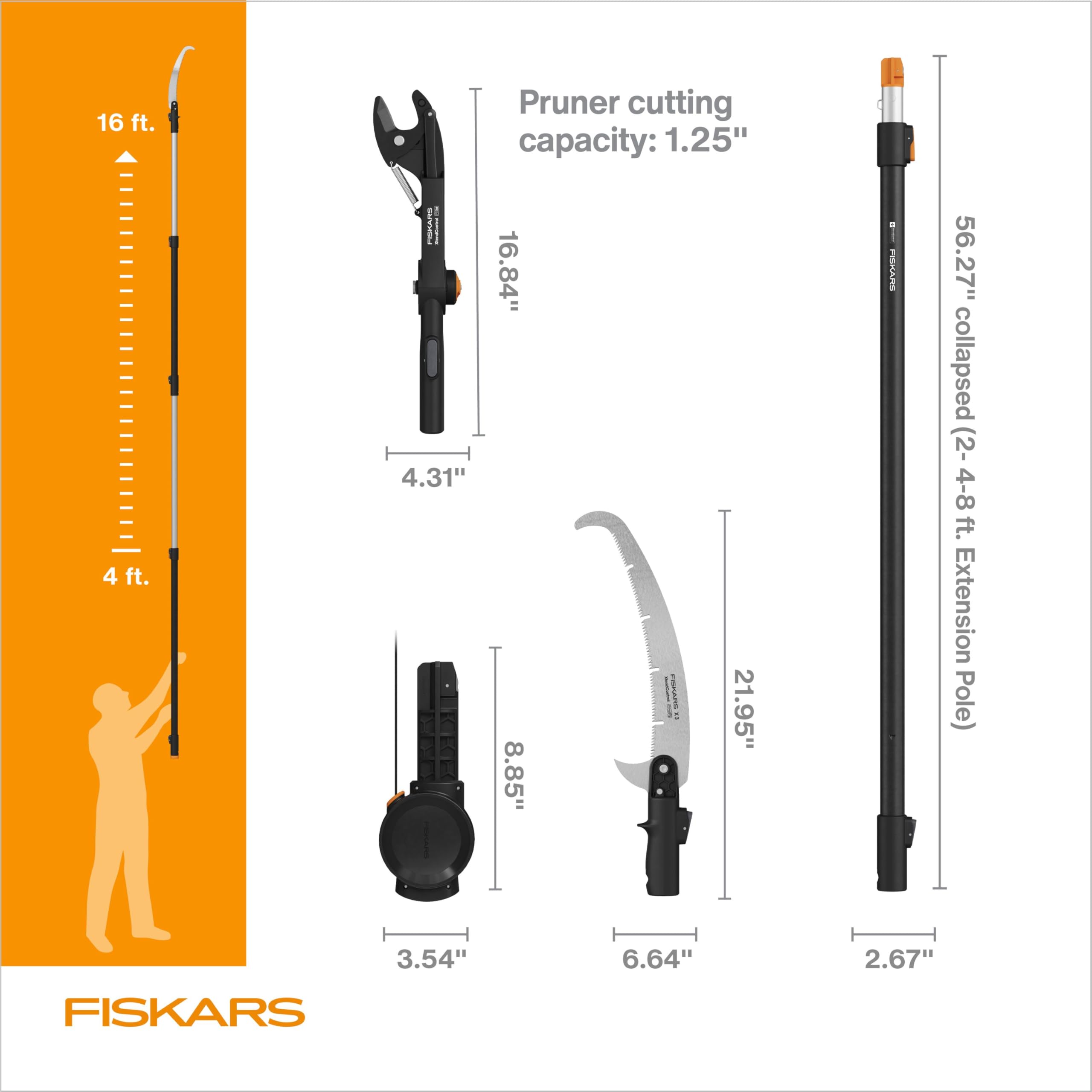Fiskars XtendControl secondary safety lock keeps poles secure during use