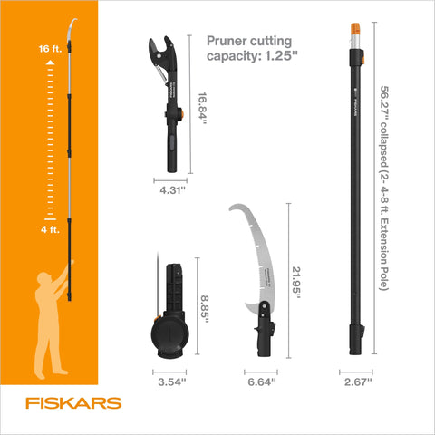 Fiskars XtendControl secondary safety lock keeps poles secure during use