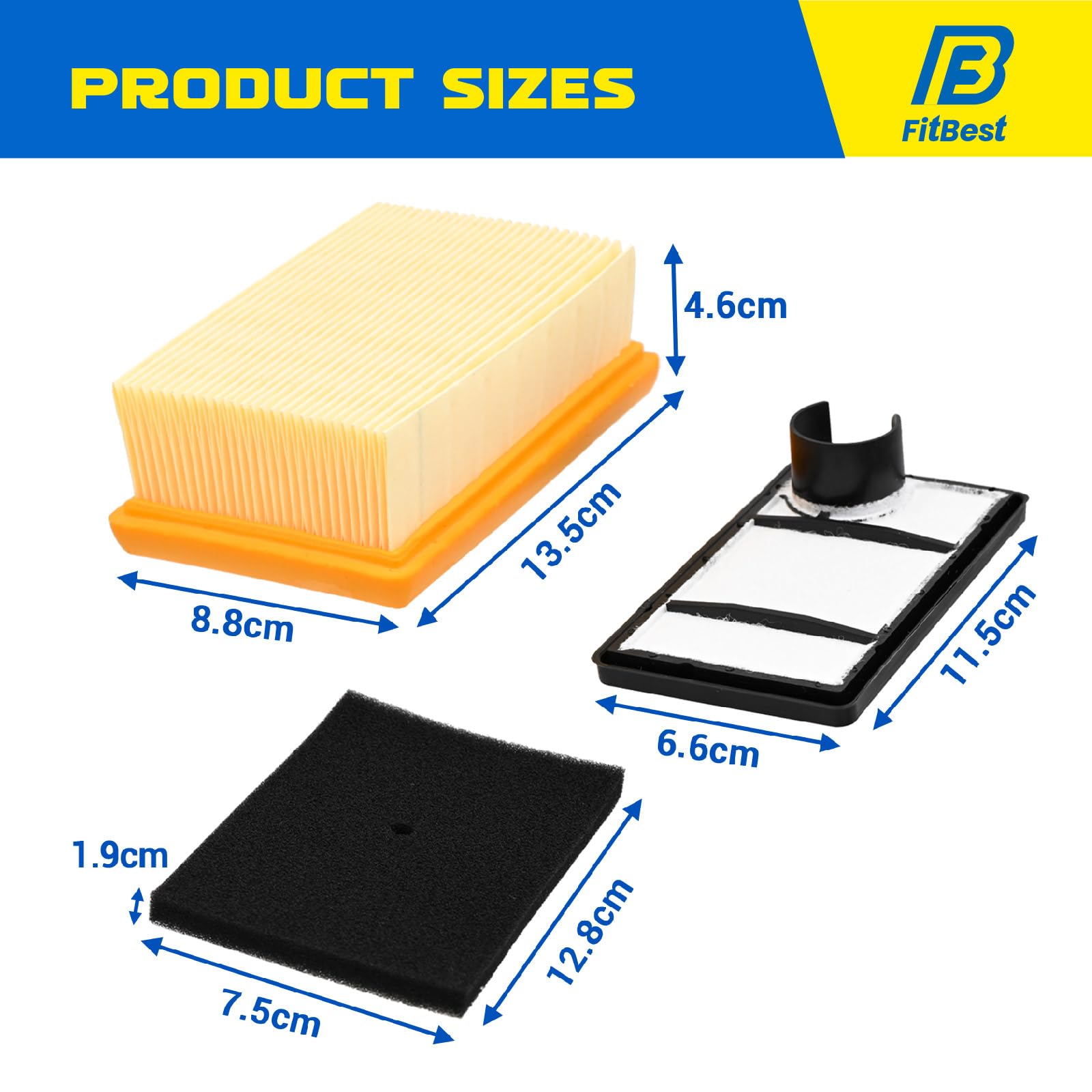 FitBest kit components laid out to illustrate broad compatibility with Stihl models.