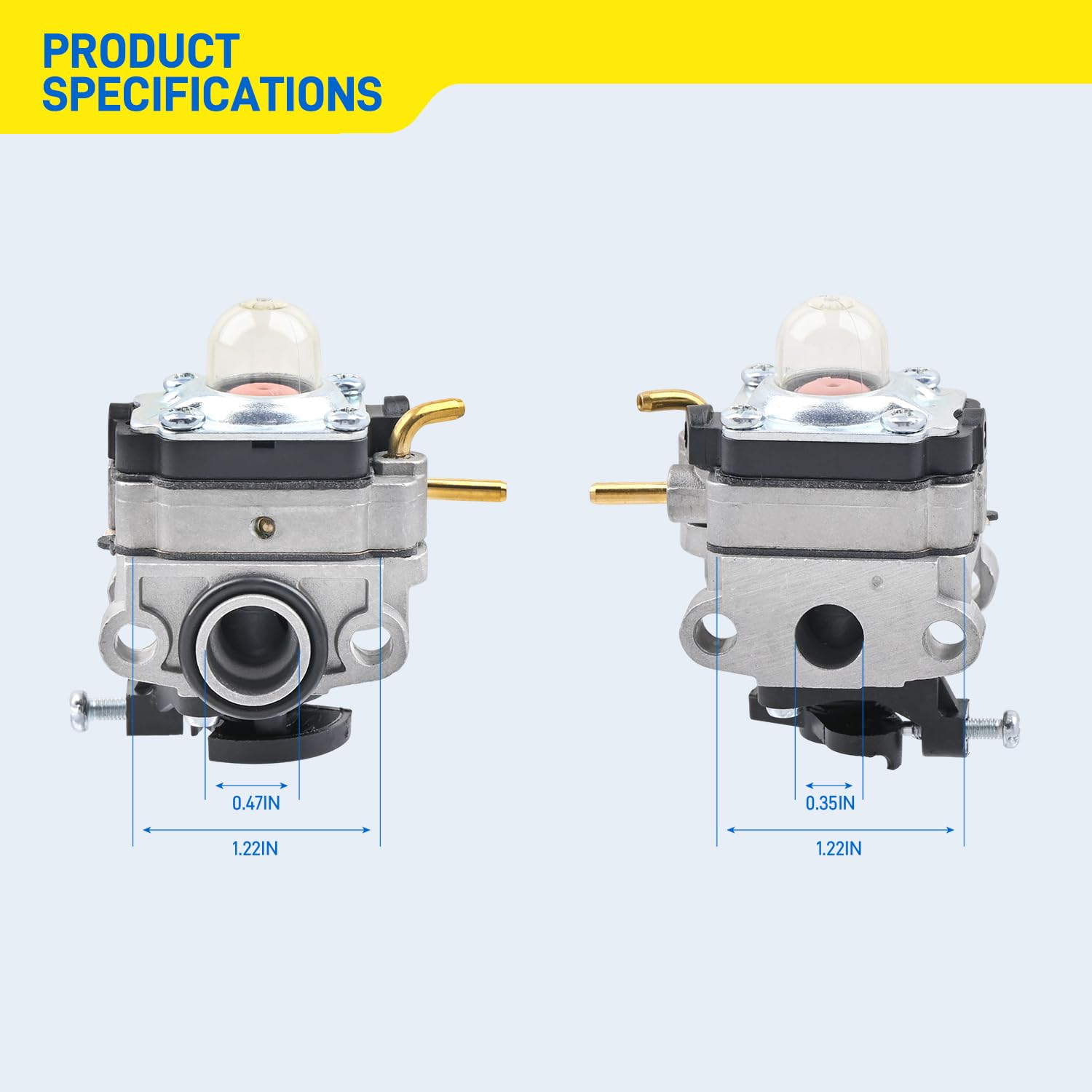 FitBest carburetor kit fuel line highlights upgrade for cleaner fuel delivery.