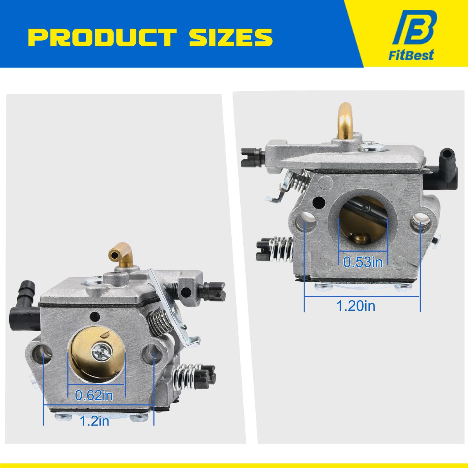 Angled view of fuel lines and primer bulb included in the kit