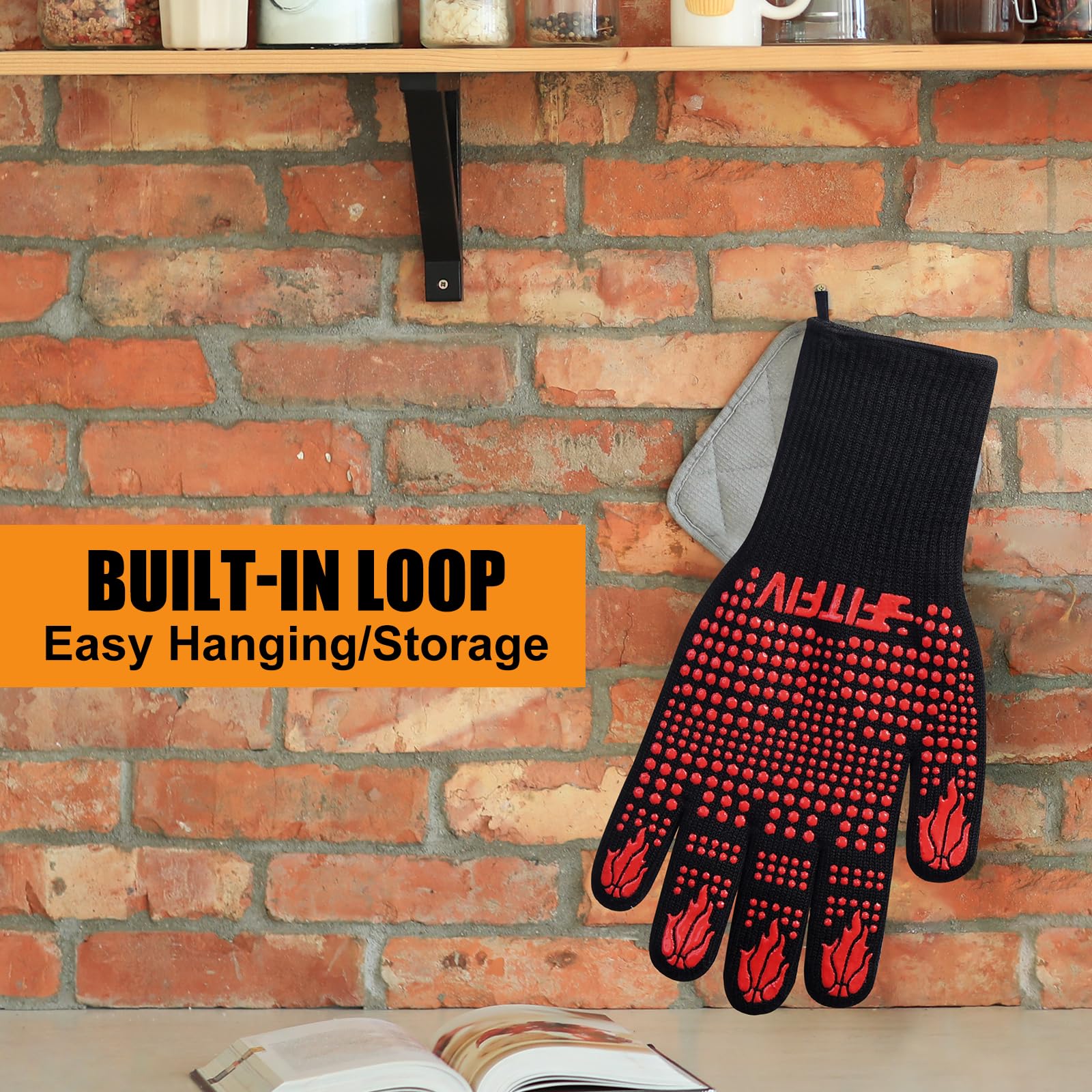 Durable silicone mitts suitable for grilling, baking, and smoking with FITFIV
