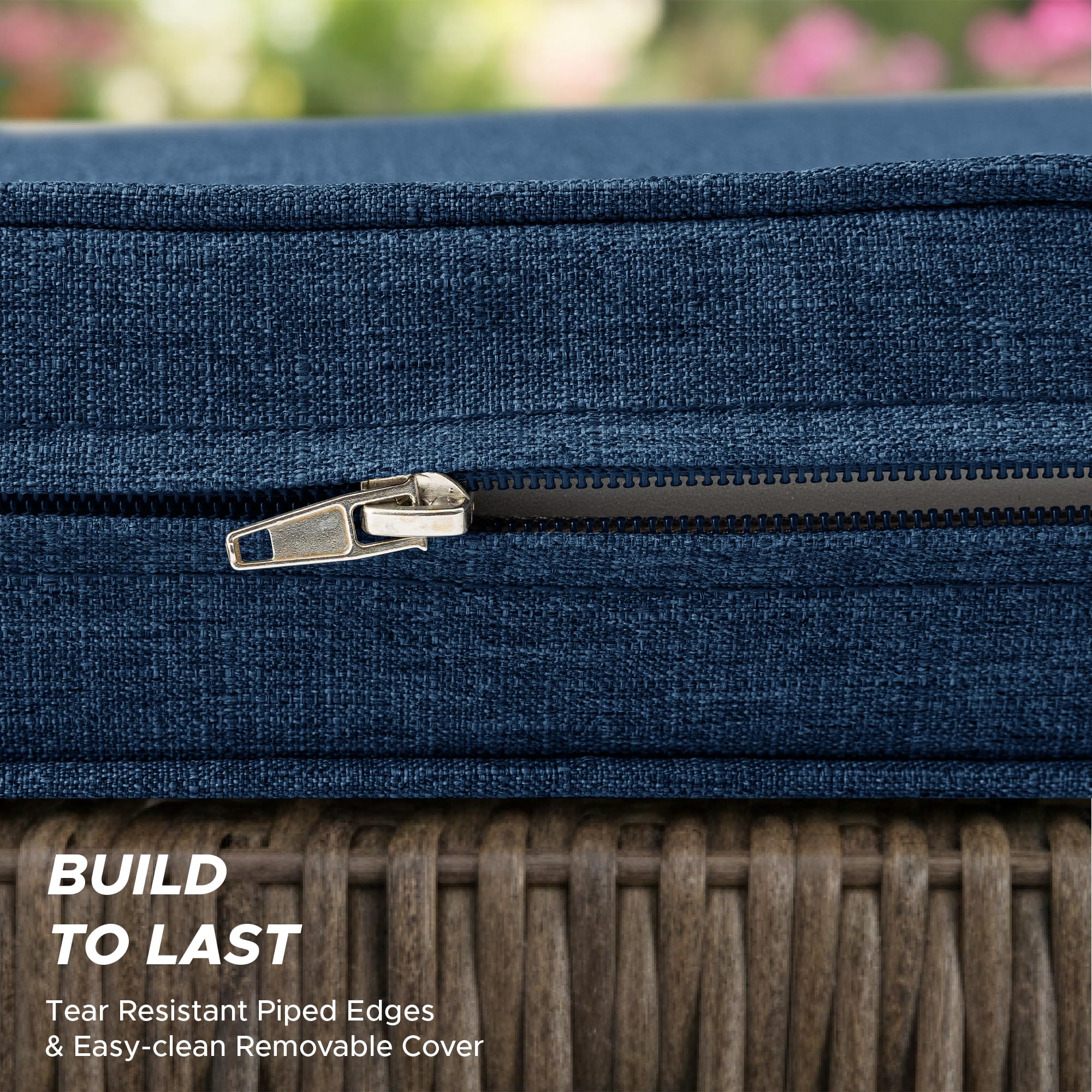 Adjustable tie straps secure Fitfree cushions on diverse chairs