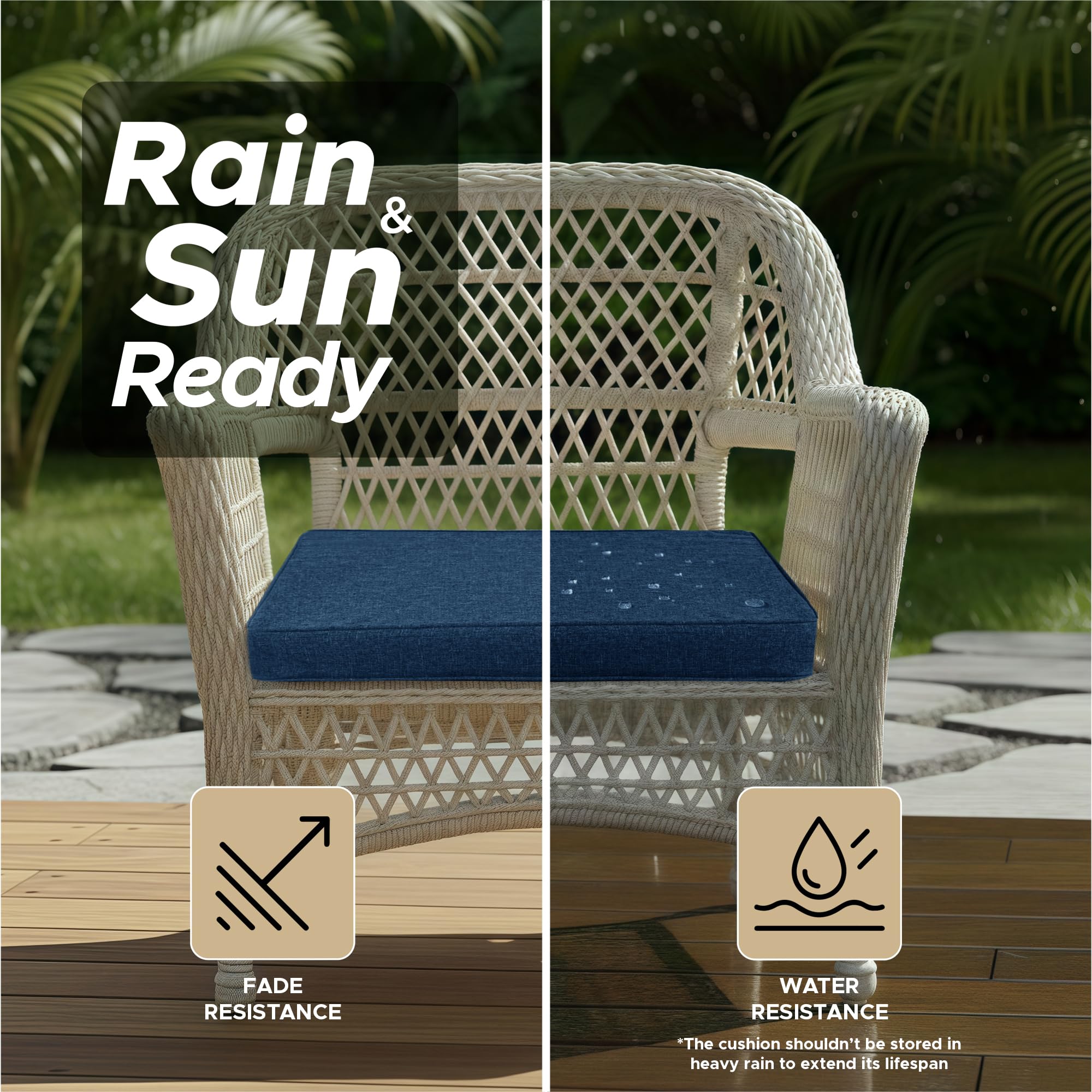 Fitfree chair cushions use high-density foam for stable, sag-free support