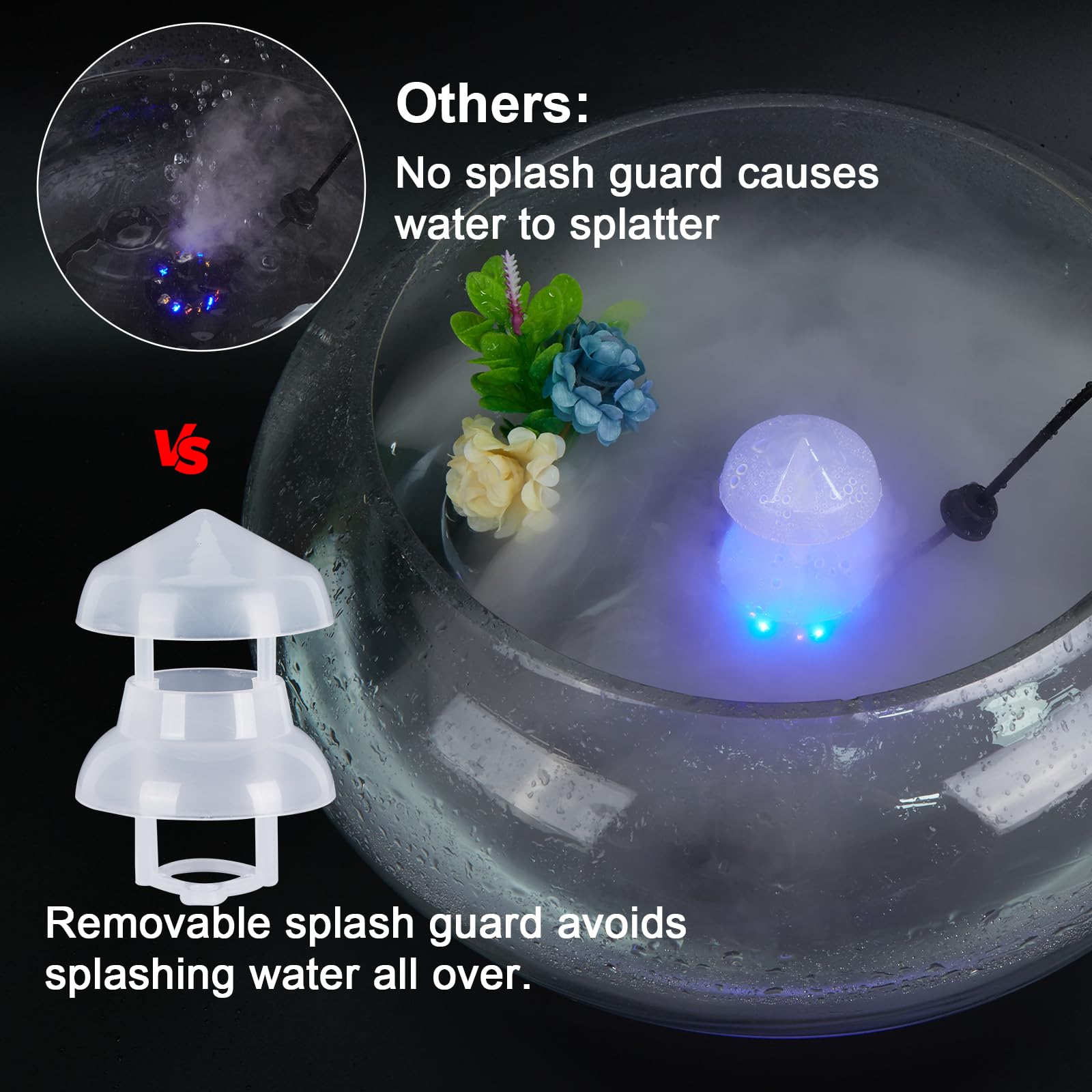 FITNATE Mist Maker splash guard prevents spills during outdoor decor