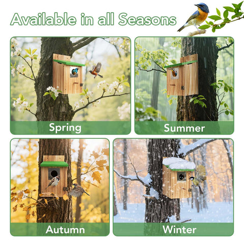 Fitraho bluebird house front-opening design makes cleaning simple.