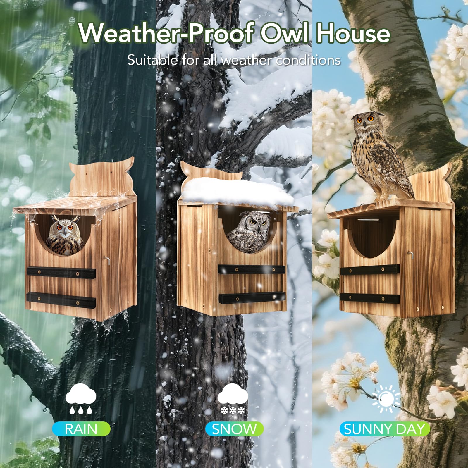 Fitraho durable carbonized cedar wood resists warping and weathering for year-round outdoor use