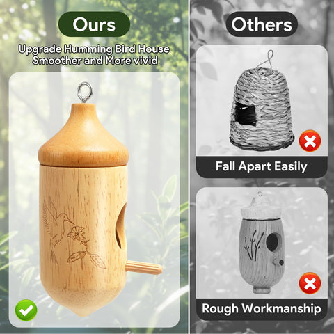 Fitraho hummingbird house hanging string, easy outdoor setup for garden charm.