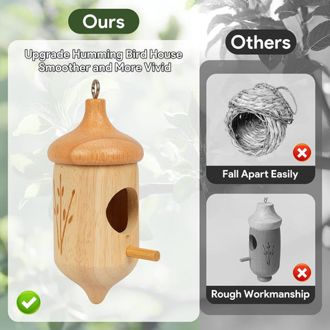 Fitraho Hummingbird House size details show a compact footprint for small spaces.