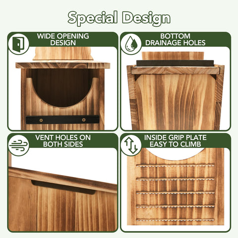 Fitraho sloped roof and ventilated sides keep nesting box dry and well aerated