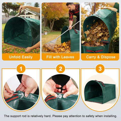 Fiudiry 53-gallon yard bag ready to reduce trips during cleanup.