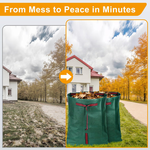 Fiudiry dustpan-style lawn bag captures debris efficiently for easy disposal.