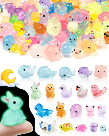 FIVEIZERO glow mini resin animals collection for fairy gardens and dollhouses