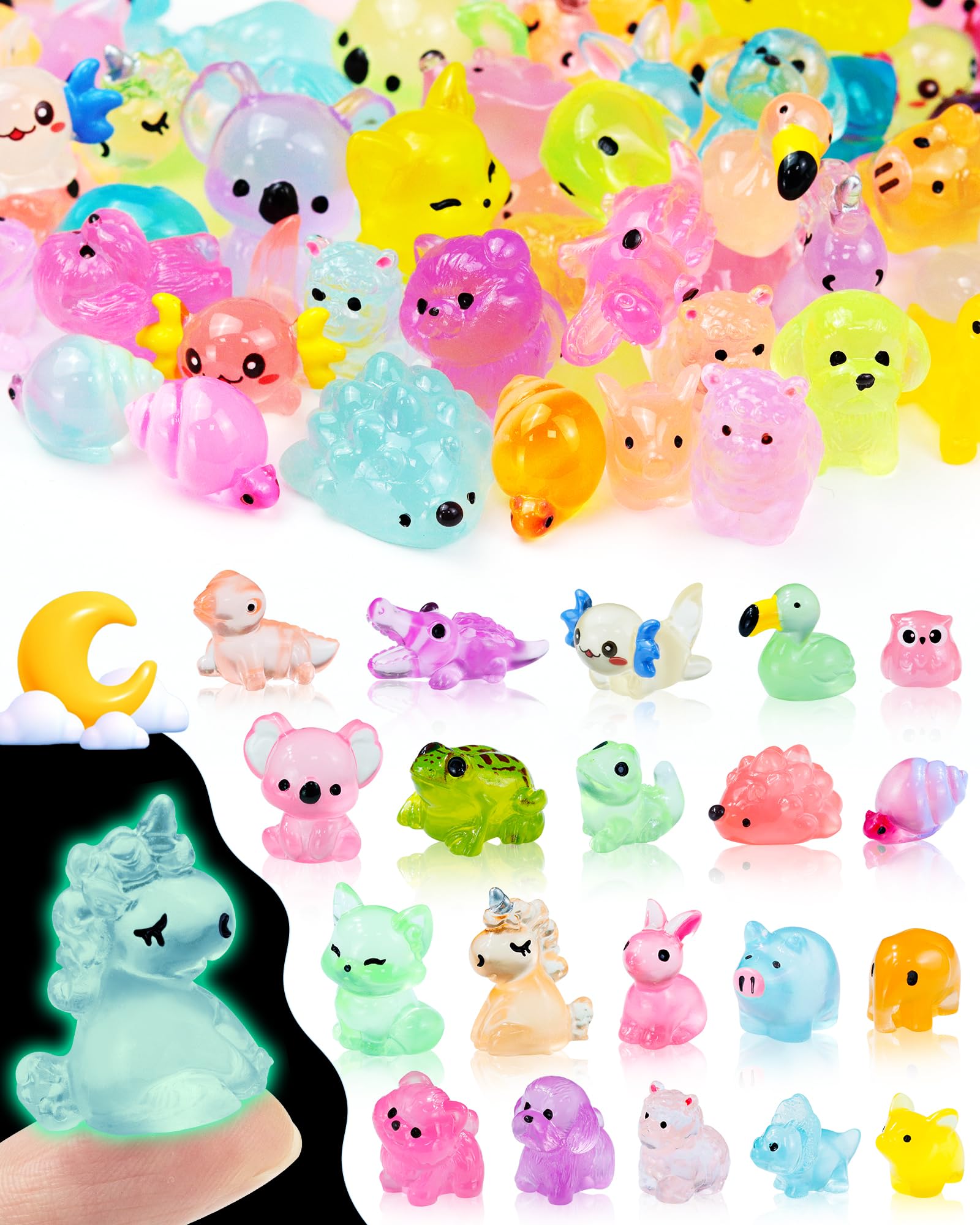 Fiveizero luminous terrestrial animals figures glow for fairy gardens and DIY crafts.