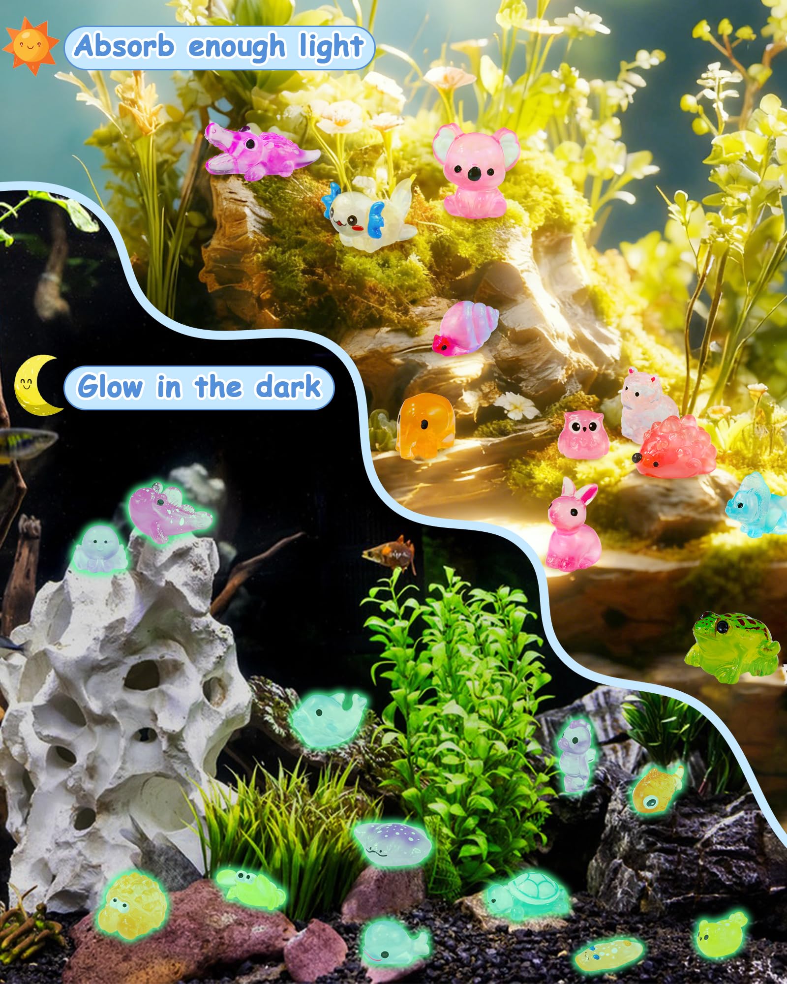 Fiveizero luminous terrestrial animal figures ideal for aquarium accents and seasonal decor.
