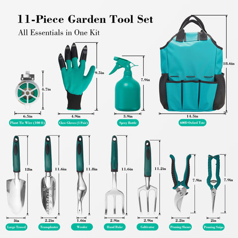 FiveJoy ergonomic handles offer comfortable gripping during gardening tasks.