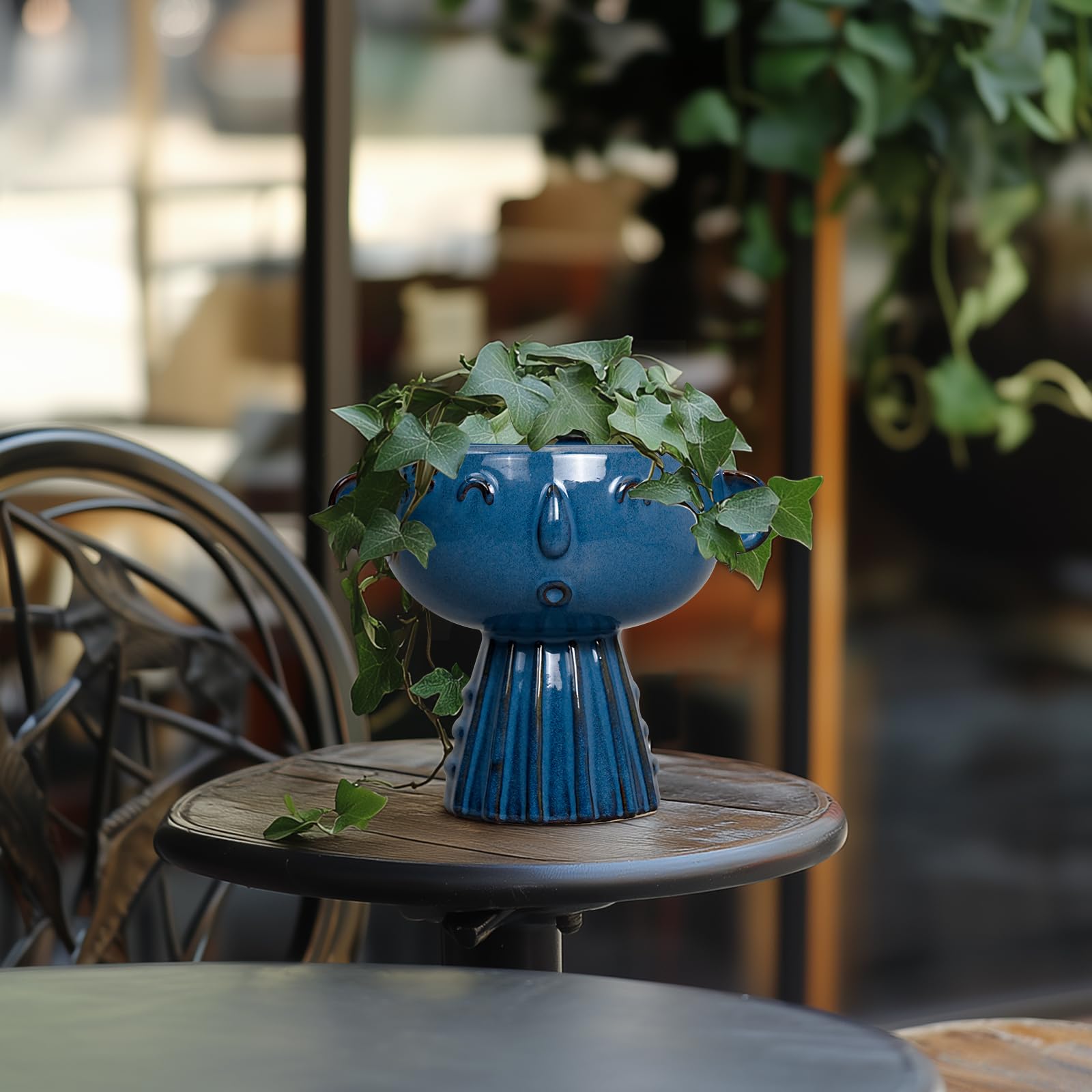 Fivepot head planter pairs with donkey's tail and other succulents.