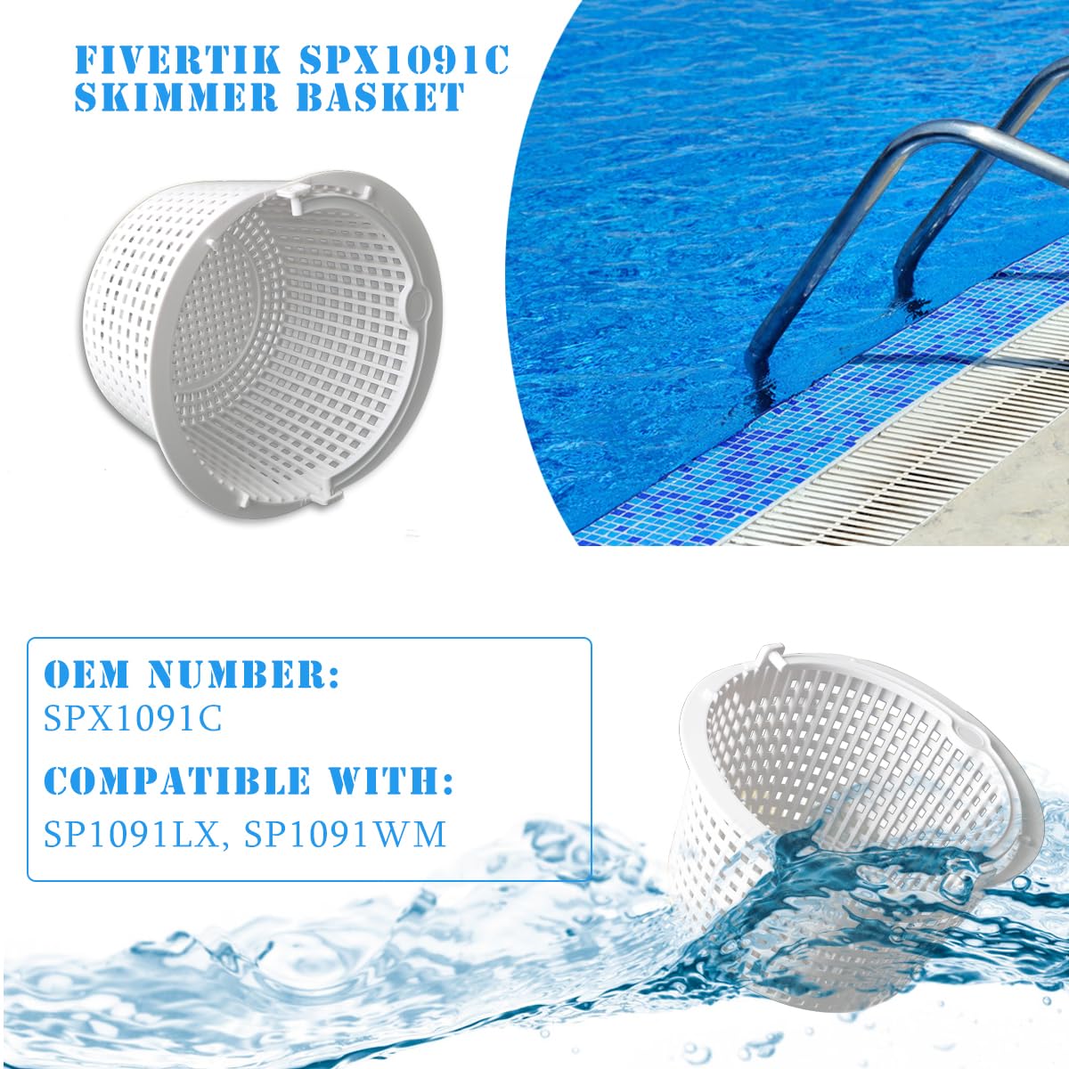 Fivertik SPX1091C replacement basket with built-in handle for easy installation