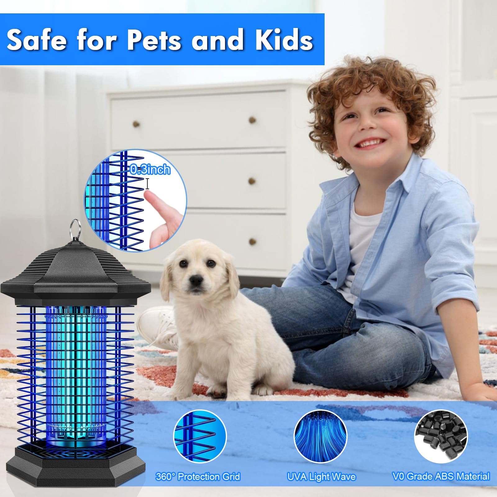 Fiveye IPX4 waterproof design for outdoor and indoor use in all weather.