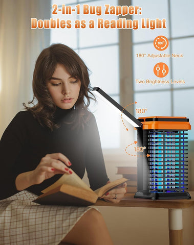 Fiveye Solar Bug Zapper USB-C charging for quick recharging.