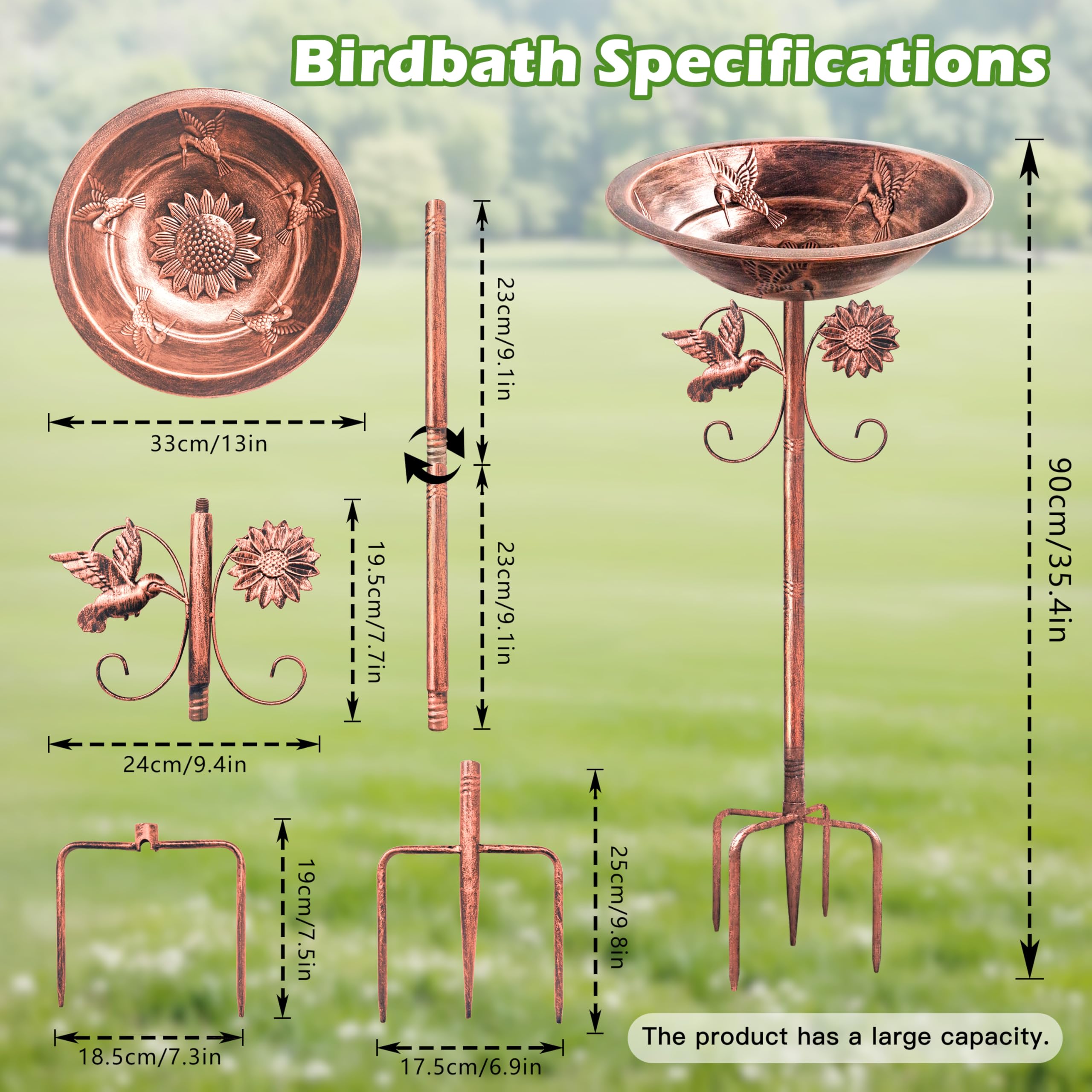 Fivolan base 5-prong stability ensures upright placement in garden soil