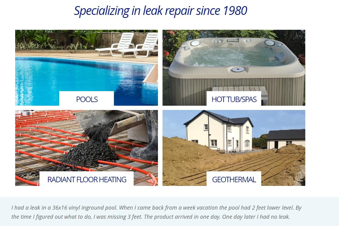 Fix-A-Leak ready-to-circulate water with bypassed filter during application.