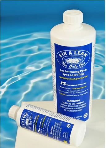 Fix-A-Leak sealed pool water level after leak repair demo.