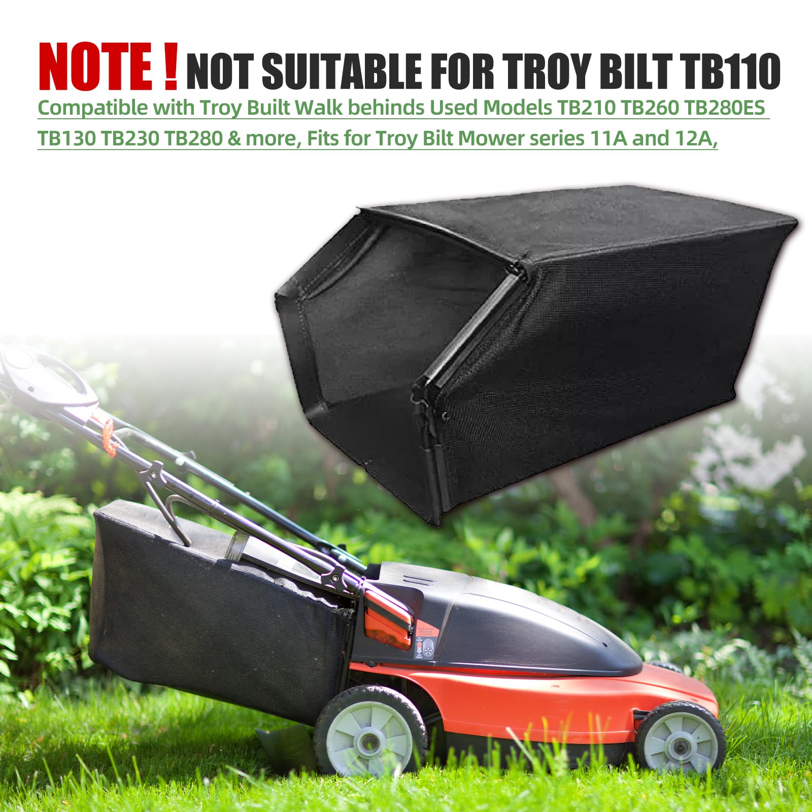 No frame included; bag-only upgrade improves bagging performance and maintenance.