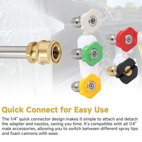 FixBear black soap nozzle enables low-pressure detergent application.