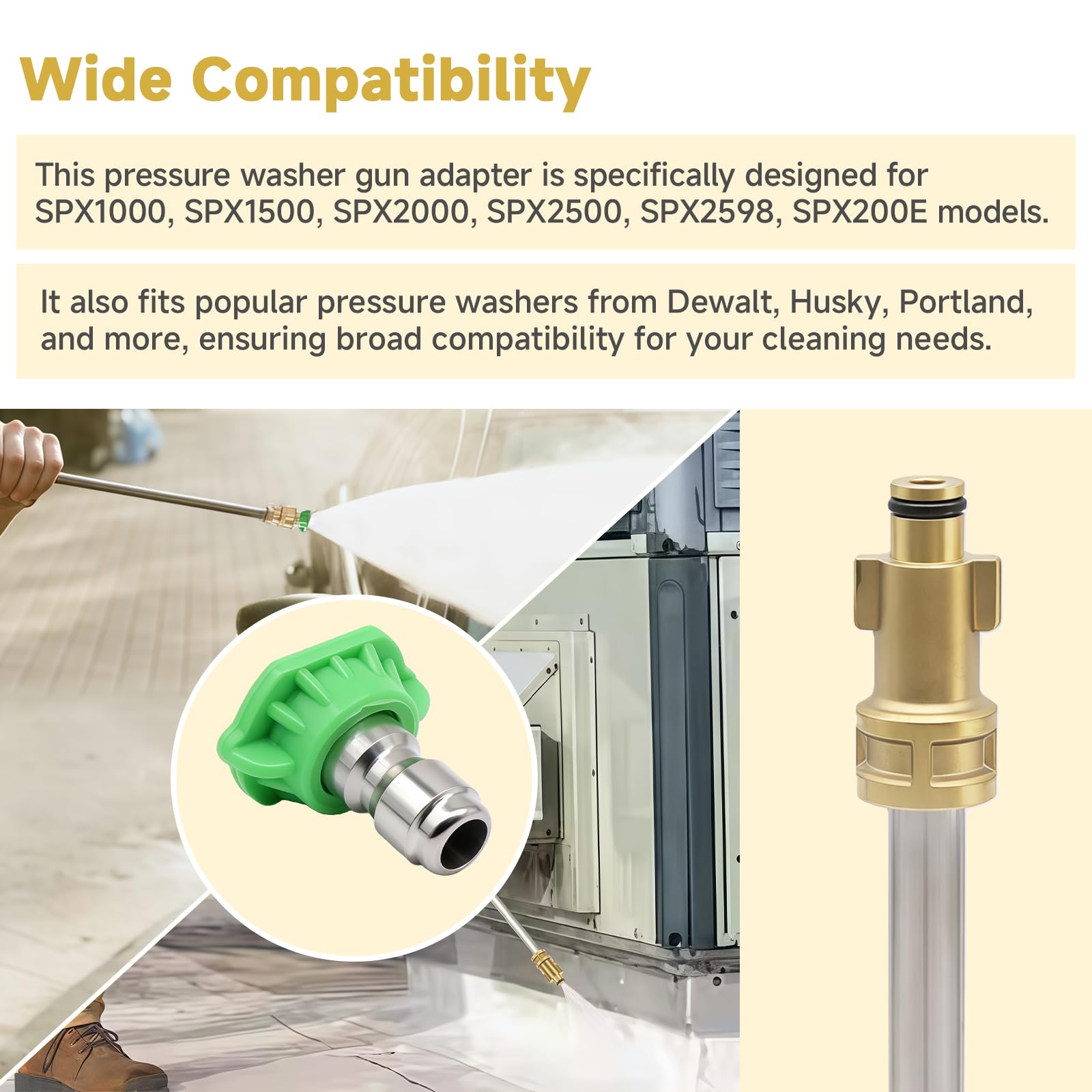 FixBear green 25-degree nozzle provides lighter spray for vehicles.