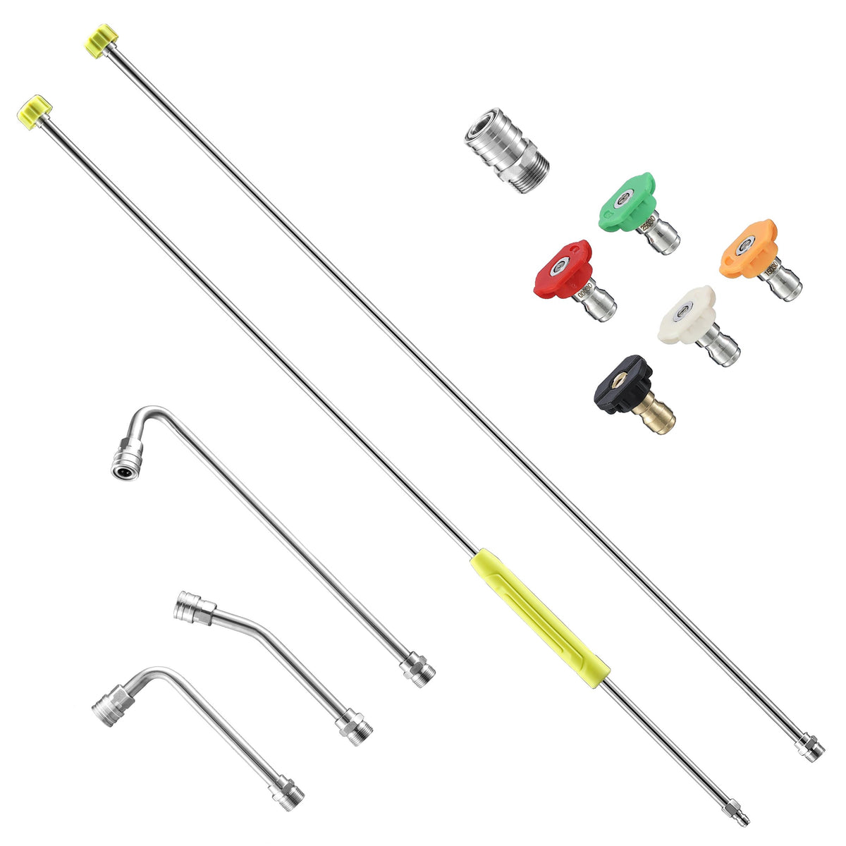 FIXFANS extension wand in stainless steel with 120 inch reach for high gutters and roofs