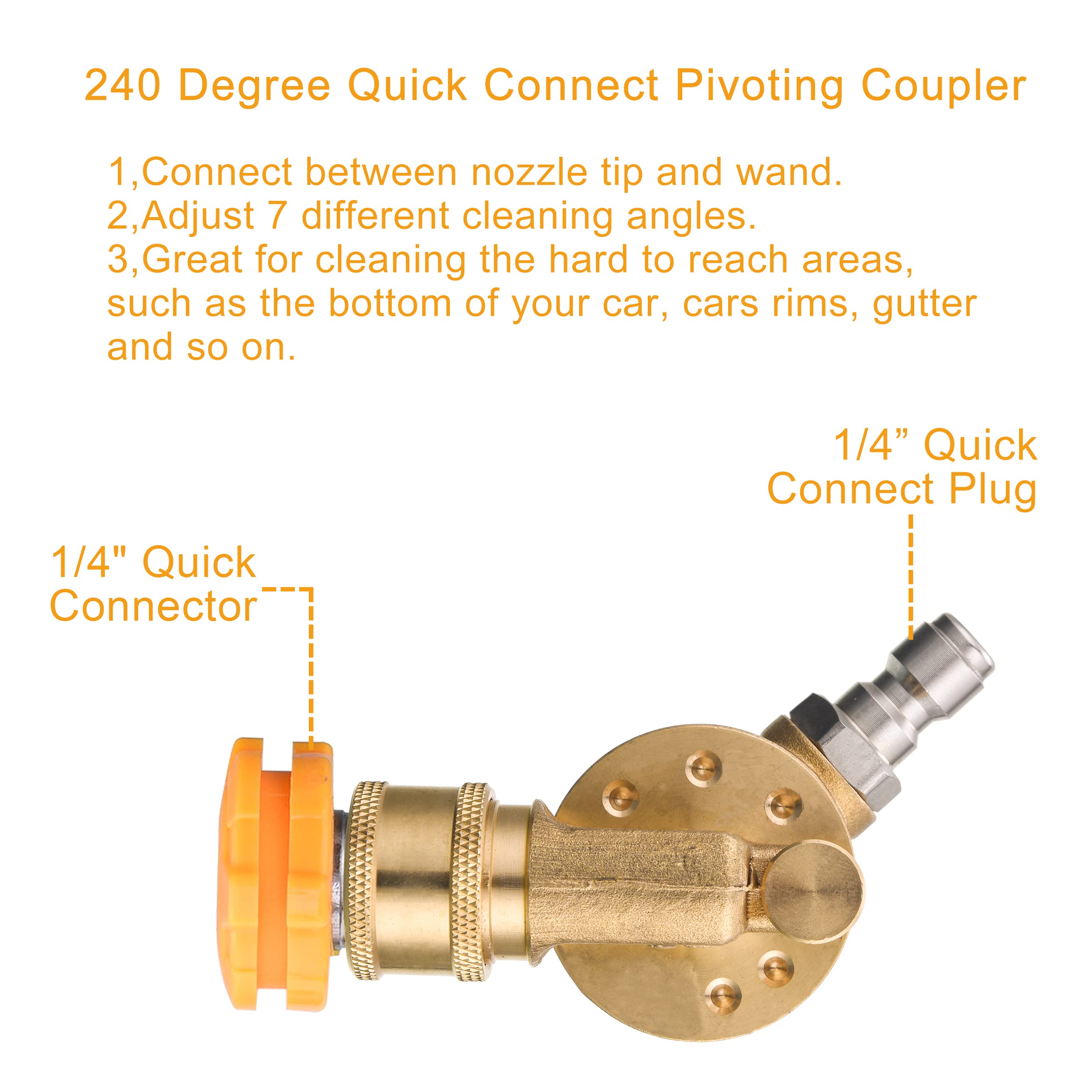 FIXFANS gutter cleaner attachment with 1/4-inch quick connect for tight spaces.
