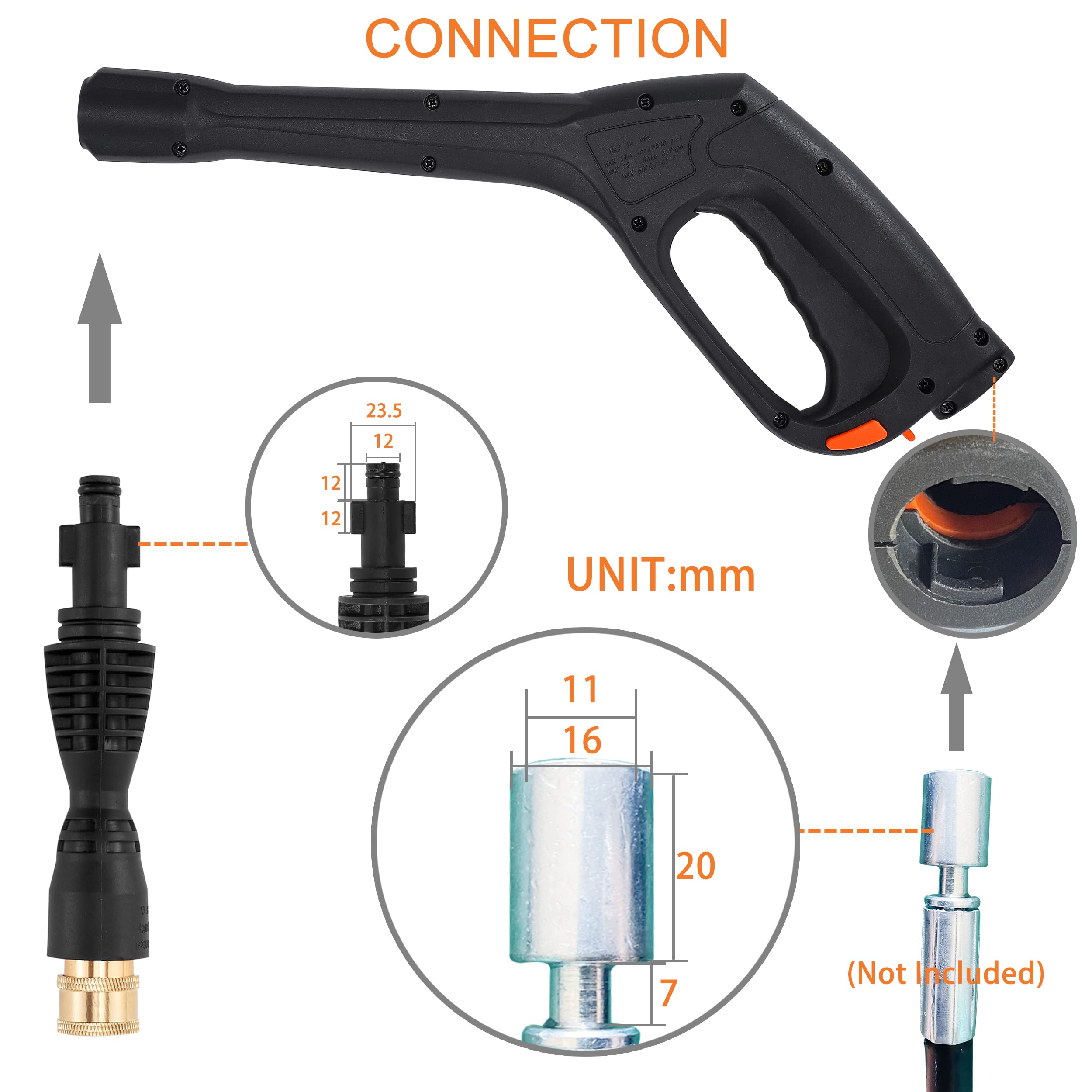 FIXFANS 0 degree nozzle for concentrated cleaning on tight spots