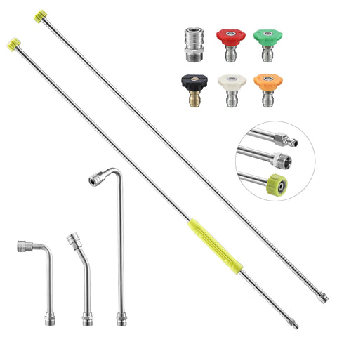 FIXFANS packaged contents include 60-inch ext wands and curved rods for flexibility