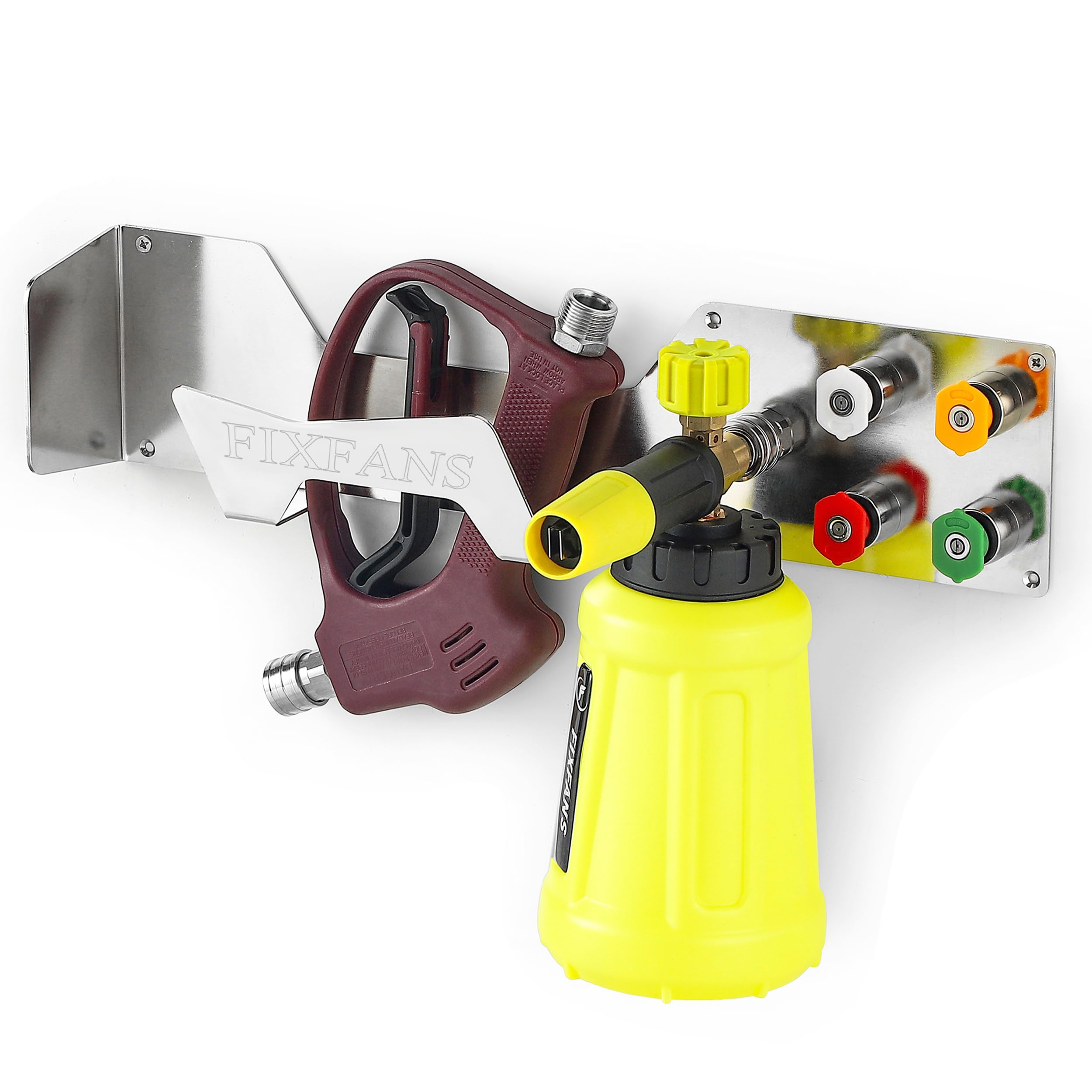 FIXFANS pressure washer accessory storage keeps setup tidy and accessible