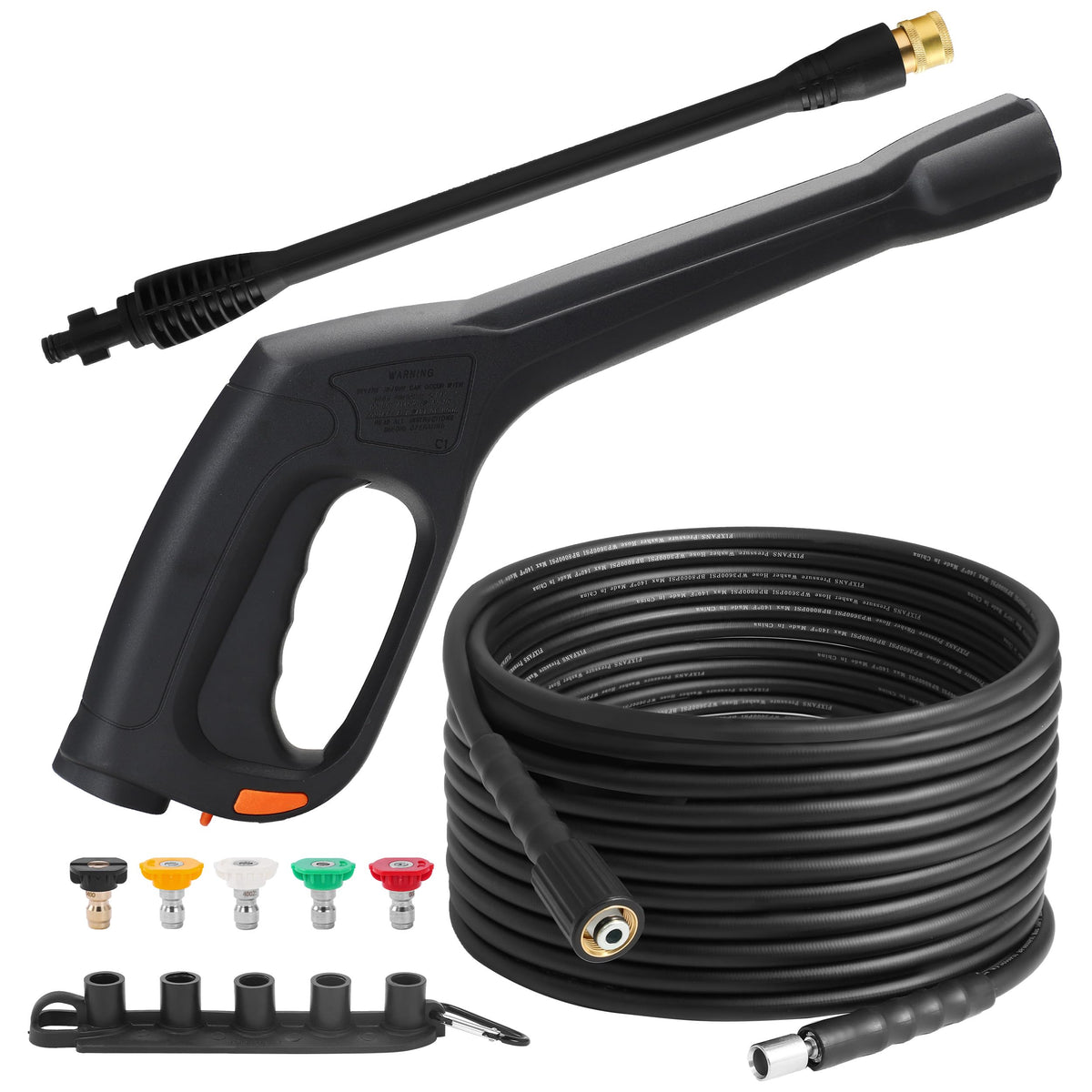 FIXFANS pressure washer gun and hose kit for versatile outdoor cleaning